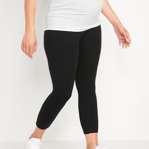 Old Navy Maternity XL 2-Pack Full-Panel Cropped Leggings Black New - Picture 16 of 16